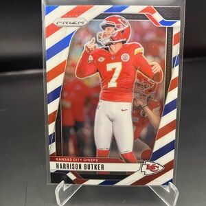 2024 Panini Prizm Harrison Butker #144 Red White Blue